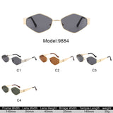 9884 - Geometric Diamond Hexagon Wholesale Sunglasses