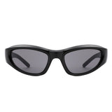 HS1328 - Rectangle Sport Wrap Around Star Design Wholesale Sunglasses