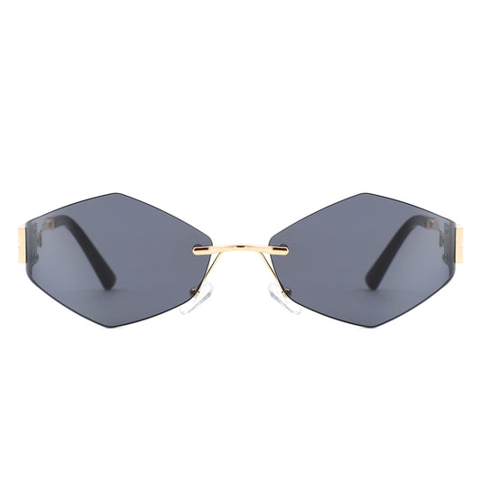 HJ2094 - Geometric Fashion Hexagon Rimless Wholesale Sunglasses