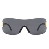 HS2183 - Rimless Square Fashion Mirrored Wholesale Sunglasses