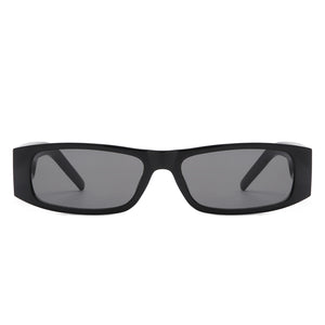 Black Square Frame Slim Sunglasses by Sorella Boutique