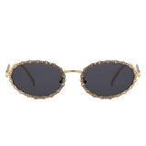 HJ3040 - Oval Retro Modern Diamond Star Round Wholesale Sunglasses