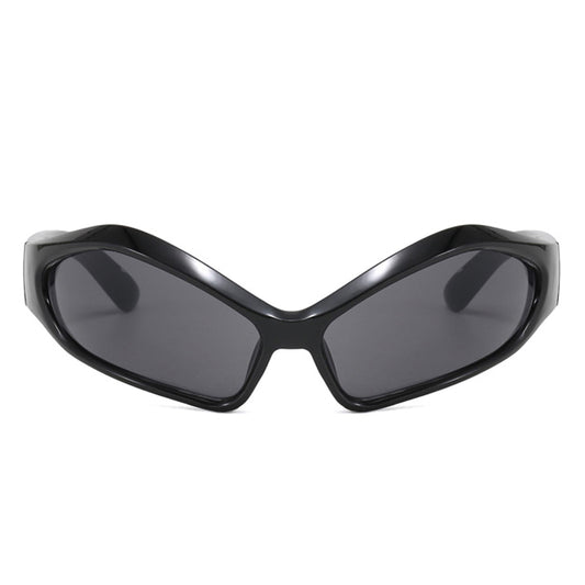 HS1344 - Futuristic Sleek Wraparound Bold Fashion Y2K Wholesale Sunglasses