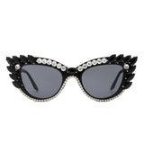 HS2184 - Women Fashion Rhinestone Luxury Cat Eye Wholesale Sunglasses