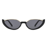 HS2193 - Retro Oval Semi-Rimless Round Wholesale Sunglasses