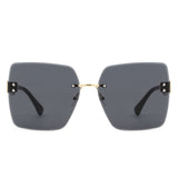 HW2067 - Women Oversize Fashion Rimless Square Wholesale Sunglasses