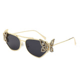 HJ2102 - Women Fashion Butterfly Design Rhinestone Cat Eye Wholesale Sunglasses