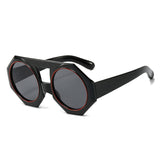 HS1335 - Geometric Chunky Fashion Round Wholesale Sunglasses