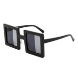 HS1317 - Square Two-Tone Tinted Bright Box Wholesale Sunglasses