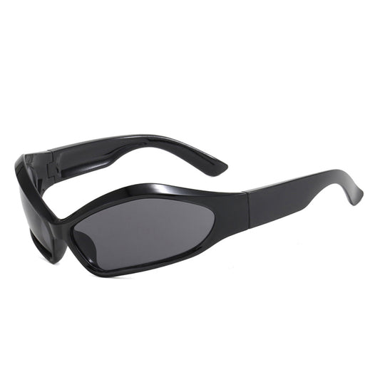 HS1344 - Futuristic Sleek Wraparound Bold Fashion Y2K Wholesale Sunglasses