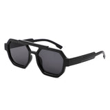 HS1342 - Geometric Square Block Brow-Bar Aviator Wholesale Sunglasses