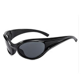 89176 - Sleek Wraparound Y2K Bold Futuristic Oval Wholesale Sunglasses