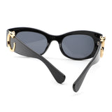 HS2182 - Chic Oval Leopard Design Fashion Wholesale Sunglasses