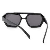 HS1337 - Brow-Bar Retro Tinted Aviator Wholesale Sunglasses