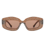 HS1336 - Square Rhinestone Fashion Geometric Wholesale Sunglasses