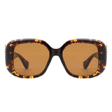 HS2181 - Women Chic Chunky Leopard Design Square Wholesale Sunglasses