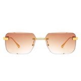 HJ2087 - Chic Rimless Flat Top Tinted Fashion Square Wholesale Sunglasses