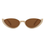 HS2193 - Retro Oval Semi-Rimless Round Wholesale Sunglasses