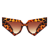 HS1357 - Oversize Fashion Chunky Geometric Cat Eye Wholesale Sunglasses