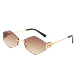 HJ2094 - Geometric Fashion Hexagon Rimless Wholesale Sunglasses