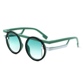 S1249 - Irregular Futuristic Double Frame Round Wholesale Sunglasses