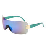 HS2183 - Rimless Square Fashion Mirrored Wholesale Sunglasses