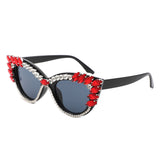 HS2184 - Women Fashion Rhinestone Luxury Cat Eye Wholesale Sunglasses