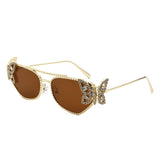 HJ2102 - Women Fashion Butterfly Design Rhinestone Cat Eye Wholesale Sunglasses