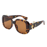 HS2181 - Women Chic Chunky Leopard Design Square Wholesale Sunglasses