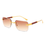 HJ2087 - Chic Rimless Flat Top Tinted Fashion Square Wholesale Sunglasses