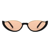 HS2193 - Retro Oval Semi-Rimless Round Wholesale Sunglasses