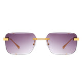 HJ2087 - Chic Rimless Flat Top Tinted Fashion Square Wholesale Sunglasses