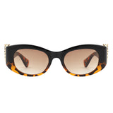 HS2182 - Chic Oval Leopard Design Fashion Wholesale Sunglasses