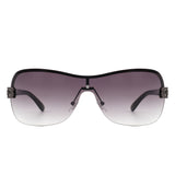 HW2042 - Oversize Square Rimless Flat Top Tinted Fashion Wholesale Sunglasses