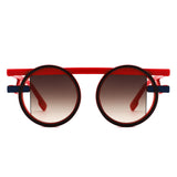 S1249 - Irregular Futuristic Double Frame Round Wholesale Sunglasses