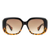 HS2181 - Women Chic Chunky Leopard Design Square Wholesale Sunglasses