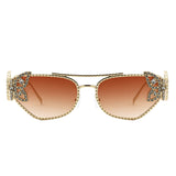 HJ2102 - Women Fashion Butterfly Design Rhinestone Cat Eye Wholesale Sunglasses