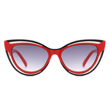 HS1306 - Women Retro Two-Tone Cat Eye Wholesale Sunglasses