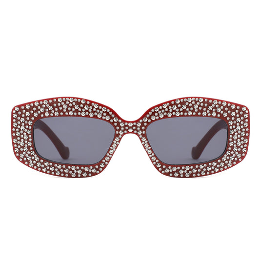 HS1336 - Square Rhinestone Fashion Geometric Wholesale Sunglasses