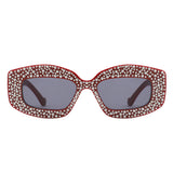 HS1336 - Square Rhinestone Fashion Geometric Wholesale Sunglasses