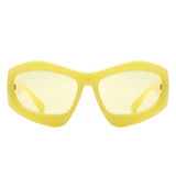 S1223 - Geometric Square Tinted Oversize Chunky Fashion Wholesale Sunglasses