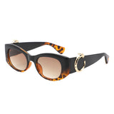 HS2182 - Chic Oval Leopard Design Fashion Wholesale Sunglasses