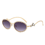 HJ3040 - Oval Retro Modern Diamond Star Round Wholesale Sunglasses