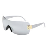 HS2183 - Rimless Square Fashion Mirrored Wholesale Sunglasses