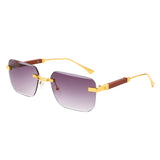 HJ2087 - Chic Rimless Flat Top Tinted Fashion Square Wholesale Sunglasses