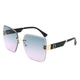 HW2067 - Women Oversize Fashion Rimless Square Wholesale Sunglasses