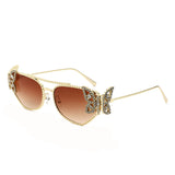 HJ2102 - Women Fashion Butterfly Design Rhinestone Cat Eye Wholesale Sunglasses