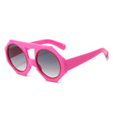 HS1335 - Geometric Chunky Fashion Round Wholesale Sunglasses