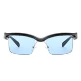 HS1349 - Square Semi Rimless Geometric Fashion Irregular Wholesale Sunglasses