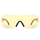 HS2183 - Rimless Square Fashion Mirrored Wholesale Sunglasses